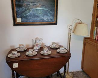 Drop Leaf Table, Mitterteich Bavaria Tea Set