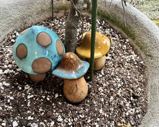 Ceramic Mushroom Yard Art