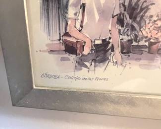 Framed Watercolor Print "Còrdoba - Calleja de las Flores" by Oppri