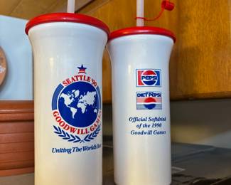 Pair of Seattle 1990 Good Will Games Water Bottles