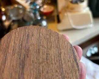 Danish Teak Dishes - Set of 9 Appetizer Plates, 2 Dip Bowls, Salt & Pepper Shakers