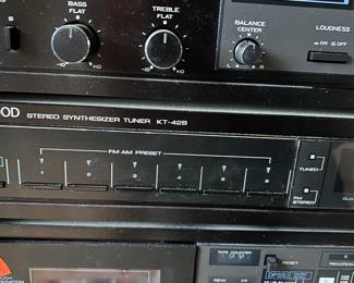 Kenwood Stereo Integrated Amplifier – KA-32B, Kenwood Stereo Synthesizer Tuner – KT-42B, Kenwood Stereo Cassette Deck – KX-32B, Kenwood Component System Rack