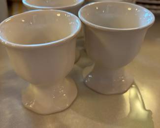 Set of 6 White Porcelain Egg Cups