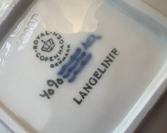 Royal Copenhagen Langelinie Little Mermaid Square Trinket Dish