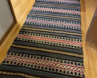 Swedish Handwoven Rag Rug – 3' x 8'