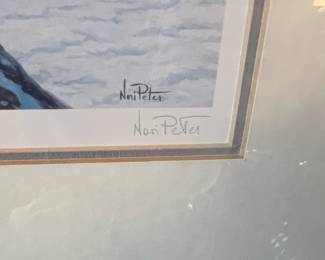 Framed & Matted Lithograph "On the Lookout" by Nori Peter