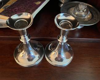 Pair of Larssons Silver Plated Candle Stick Holders
