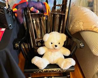 Black/Gold Hitchcock Style Spindle Back Rocking Chair