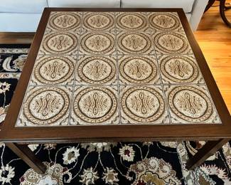 Mid Century Tile Top Accent Table