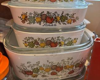 Corning Ware Spice of Life L'echalote, La Marjolaine, La Romaine Casserole Dishes