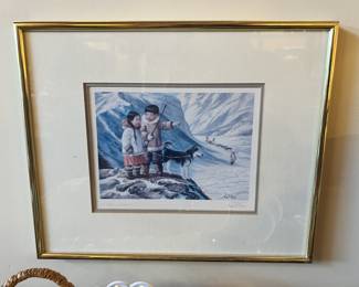 Framed & Matted Lithograph "On the Lookout" by Nori Peter