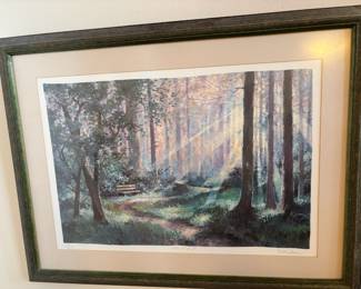 Framed & Matted 2000 Serigraph "Forest Rest" by Andrew Warden