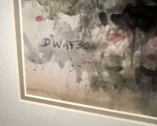 Framed & Matted Print of Wildflowers/Landscape by D. Watson