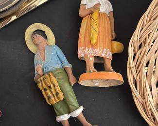 Pair of Mexican Folk Art Man & Woman Figurines – Made in Mexico