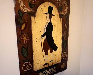 Scandinavian Folk Art Painting on Wood Board