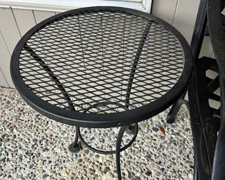 Black Wrought Iron Outdoor Side Table