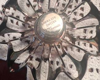 Pair of Sweden Mema Epb Silver Plated Small Modernist Design Candle Holders