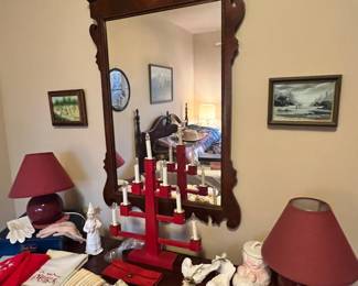 Mahogany Chippendale Style Wall Mirror