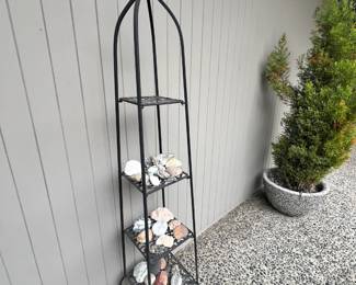 Black Wrought Iron 4 Tier Shelf/Plant Stand