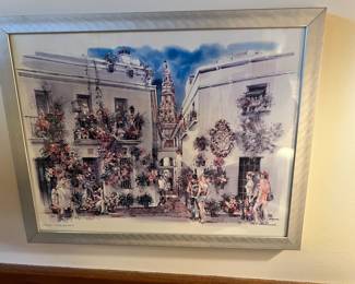 Framed Watercolor Print "Còrdoba - Calleja de las Flores" by Oppri