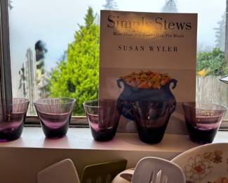 Set of 5 Blown Amethyst Glass Tumblers