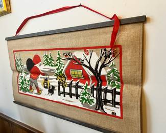 Scandinavian Tomte Gnome Burlap Christmas Wall Hanging