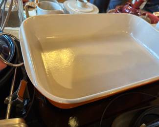 Le Creuset Orange Enameled Cast Iron Baking Dish