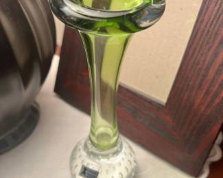 Aseda Glasbruk Green Swedish Glass Bud Vase
