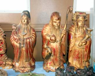 Asian Carved Deity Statues