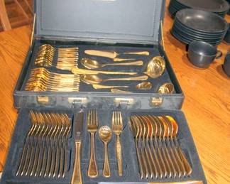64 pcs Bestecke Gold Plated Flatware