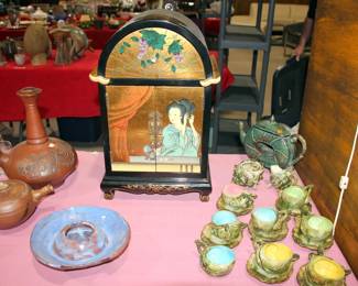 Asian Inspired Jewelry Chest, 17 pcs. Seashell Style Tea Service