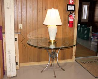 Glass Top Wall Table, Lenox Lamp