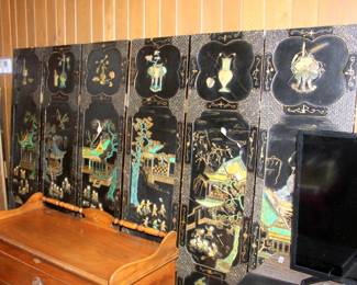 10 pc. Set of Antique Korean Lacquer Screens