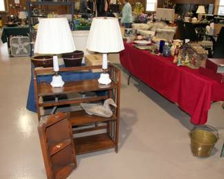 Folding Book Shelf, Duck Decoy, Lamps