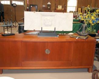 Mid Century High Quality Buffet, Large Decorative Tile