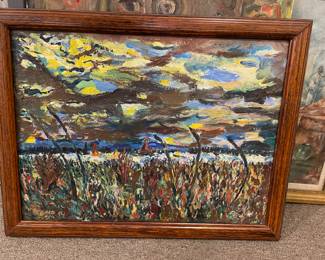 1994 Abstract Impressionist Landscape Painting by Joe Reno