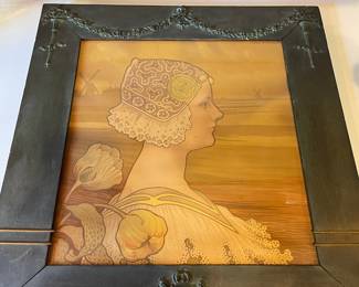 Framed Lithograph of Queen Wilhelmina of the Netherlands by Paul Emile Berton
