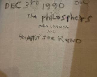 1990 Painting "The Philosopher's John Lennon & The Artist" by Joe Reno