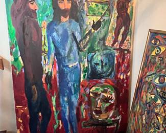 1990 Painting "The Philosopher's John Lennon & The Artist" by Joe Reno
