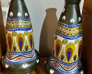 Pair of Matching Gouda Pottery Holland "Massa" Vases