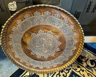 19th Century Middle Eastern Damascene Serving Platter