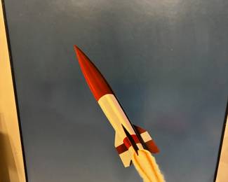 Framed Rocket Painting