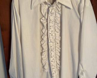 1970's After Six Men's White Tuxedo Shirt