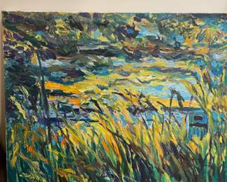 1993 Abstract Impressionist Landscape Painting by Joe Reno