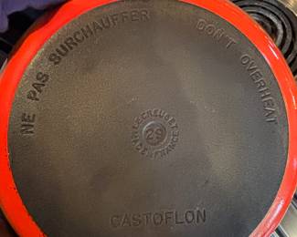 Le Creuset Orange Enamel Cast Iron Pan #29 Castoflon 
