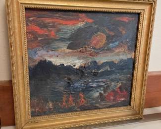 Framed Expressionist Painting by Joe Reno