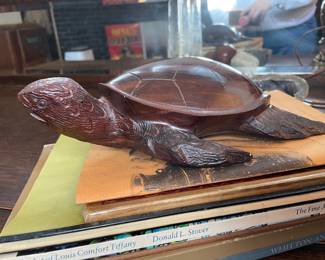 Carved Rosewood Turtle Sculpture