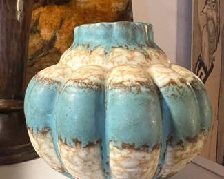 Czechoslovakian Pottery Vase Signed