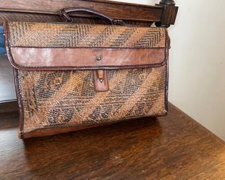 Rattan & Leather Hand Bag