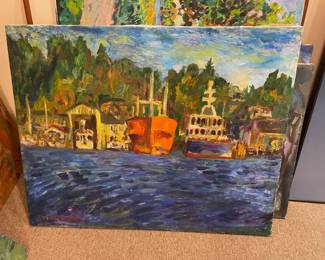 Expressionist Painting of Marina by Joe Reno